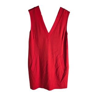 rag & bone Phoebe Shift Mini Dress V-neck Sleeveless Red & Black - Size 8